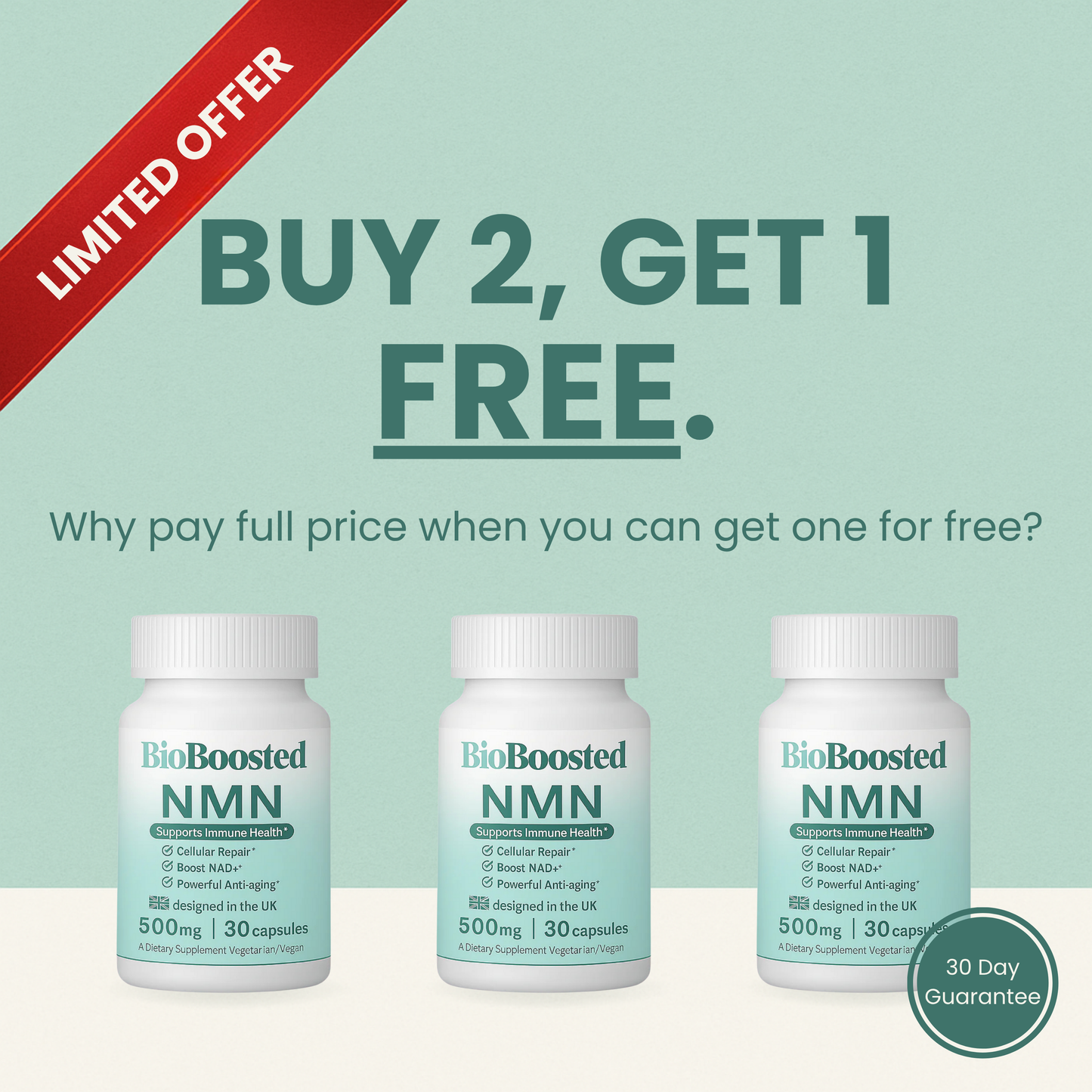 Pure NMN - 30 x 500mg Capsules